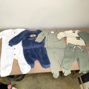 Kids Matching Set Bundle - White, Navy, and Sage Green Outfits